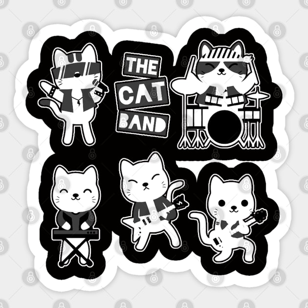 Funny Animals Band Of Cats Musician Sticker by thexsurgent